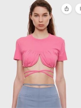 🩷NWT Jacquemus Pink Baci crop top